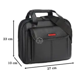 کیف رودوشی مردانه طرح چرم پیرگاردین کد 2069 با ضربه گیر تبلت - حیدشاپ