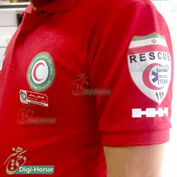 آرم سازماني درجه نجاتگر دوم سازمان امداد ونجات هلال احمر پارچه اي و پشت چسب دار مخصوص لباس ،پيراهن و تيشرت هلال احمر