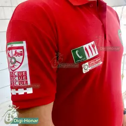 آرم سازماني درجه نجاتگر دوم سازمان امداد ونجات هلال احمر پارچه اي و پشت چسب دار مخصوص لباس ،پيراهن و تيشرت هلال احمر