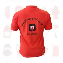 تیشرت یقعه دار قرمز  لباس آتش نشان ویژه پرسنل سازمان آتش نشانی و خدمات ایمنی شهرداری های کشور
