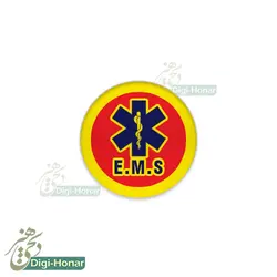 بج سينه دایره ای ، گل يقعه ستاره حیات سازمان اورژانس کشور با روکشی براق و حاشیه ای طلایی