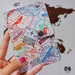 ست کاور پاسپورت و تگ چمدون طرح مهر ویزا