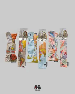 جا لقمه و جا قاشق چنگالی طرح نقشه جهان آبی