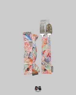 جا لقمه و جا قاشق چنگالی طرح مهر ویزا