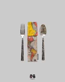 جا لقمه و جا قاشق چنگالی طرح نقشه جهان وینتیج