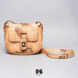 کیف رو دوشی طرح نقشه جهان قدیمی دست دوز