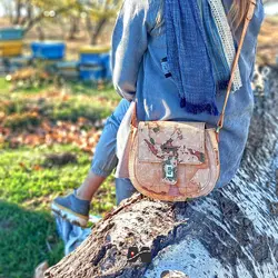 کیف رو دوشی طرح نقشه جهان قدیمی دست دوز