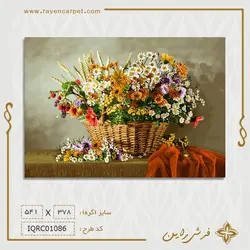 نخ و نقشه سبد گل کنار دیوار