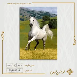 نخ و نقشه اسب سفید در مزرعه