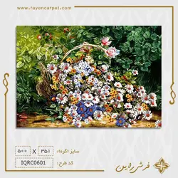 نخ و نقشه سبدی پر از گل مارگریت