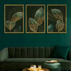 تابلو دکوراتیو طرح برگ طلایی کد SH1979 - آریکان آرت
