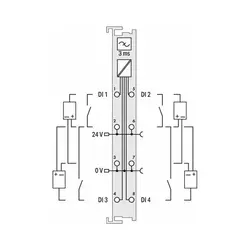 ماژول PLC چهار ورودی دیجیتال 3ms - 24Vdc | آسان صنعت نمایندگی WAGO و SCAME - راه اندازی تابلو برق