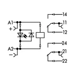 رله دو چنج اور 8 آمپر 24Vdc با ماژول LED | آسان صنعت نمایندگی WAGO و SCAME - راه اندازی تابلو برق