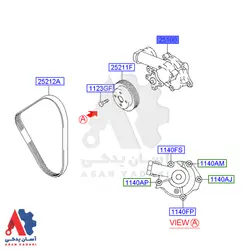 واتر پمپ هیوندای توسان 2008 /2510037202