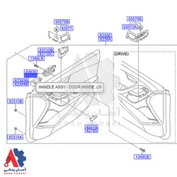 دستگیره داخلی درب جلو چپ هیوندای النترا 2014 /826103x001 ry