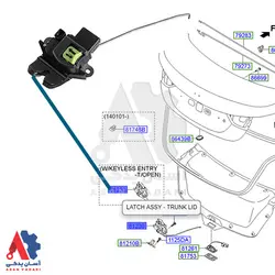 قفل درب صندوق هیوندای النترا 2014 /812303X000