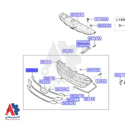 زه جلو پنجره راست هیوندای سانتافه2014 / 863542w010