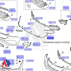 زه دور پرژکتور راست هیوندای سانتافه2017 / 865582waa0