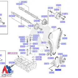 زنجير اويل پمپ هیوندای سانتافه آزرا توسان2014 تا 2018 / 243222g350