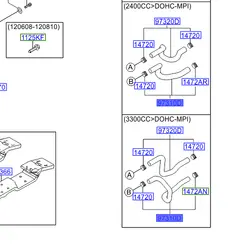 شلنگ بخاري ورودي هیوندای سانتافه2012 تا 2018 / 973112w100