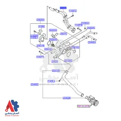 شلنگ آب خنک کن گیربکس هیوندای سانتافه، توسان، سوناتا015 تا2018 / 254702gga0