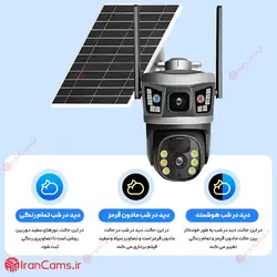 قیمت دوربین سیم کارتی خورشیدی 2 لنز V380 PRO مدل VSC99-4G