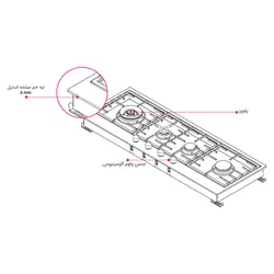 اجاق گاز چهار شعله خطی کن استيل RUBY - فروشگاه اینترنتی دلتون