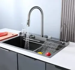 سینک آبشاری دودی 3کلید با شیر - فروشگاه اینترنتی دلتون