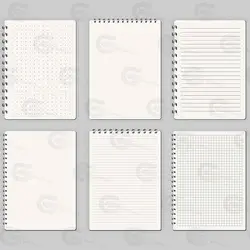 وکتور مجموعه دفترچه یادداشت کد 052