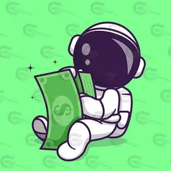 وکتور کارتونی فضانورد و اسکناس دلار کد 226
