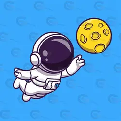 وکتور کارتونی فضانورد و کره ماه کد 220