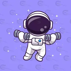 وکتور کارتونی فضانورد و دمبل کد 254