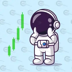 وکتور کارتونی فضانورد و صعود بازار سهام کد 244