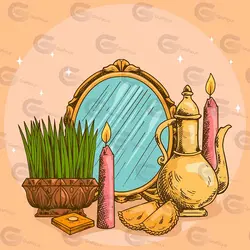 وکتور سفره هفت سین نوروز کد 203
