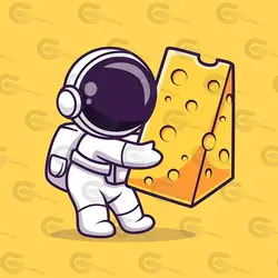 وکتور کارتونی فضانورد و پنیر کد 230