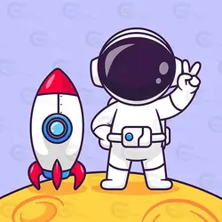 وکتور کارتونی فضانورد و موشک کد 079