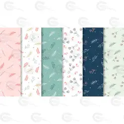 وکتور مجموعه پترن گل و برگ کد 024