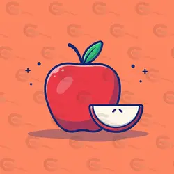 وکتور کارتونی سیب قرمز کد 290