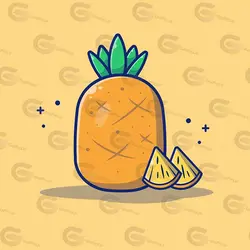 وکتور کارتونی آناناس کد 286