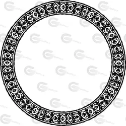 وکتور کادر اسلیمی دایره چاپ سنگی کد 364