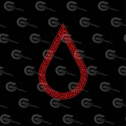 کادر اسلیمی موتیف اشک طرح چاپ سنگی کد 09