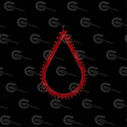 کادر اسلیمی موتیف اشک طرح چاپ سنگی کد 011