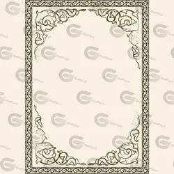 کادر اسلیمی مستطیل طرح چاپ سنگی کد 037