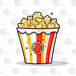 وکتور کارتونی ذرت بوداده پفیلا پاپ کرن کد 485