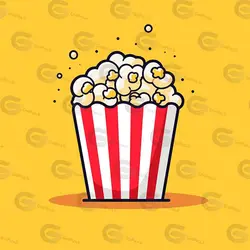 وکتور کارتونی ذرت بوداده پفیلا پاپ کرن کد 486