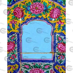 عکس استوک کاشی کاری تذهیب و اسلیمی قدیمی ایرانی کد 082