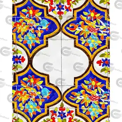 عکس استوک کاشی کاری تذهیب و اسلیمی قدیمی ایرانی کد 081