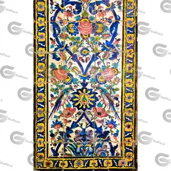 عکس استوک کاشی کاری تذهیب و اسلیمی قدیمی ایرانی کد 076