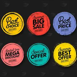 وکتور مجموعه استیکر فروش کد 040