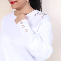 بلوز آستین دکمه دار همتا